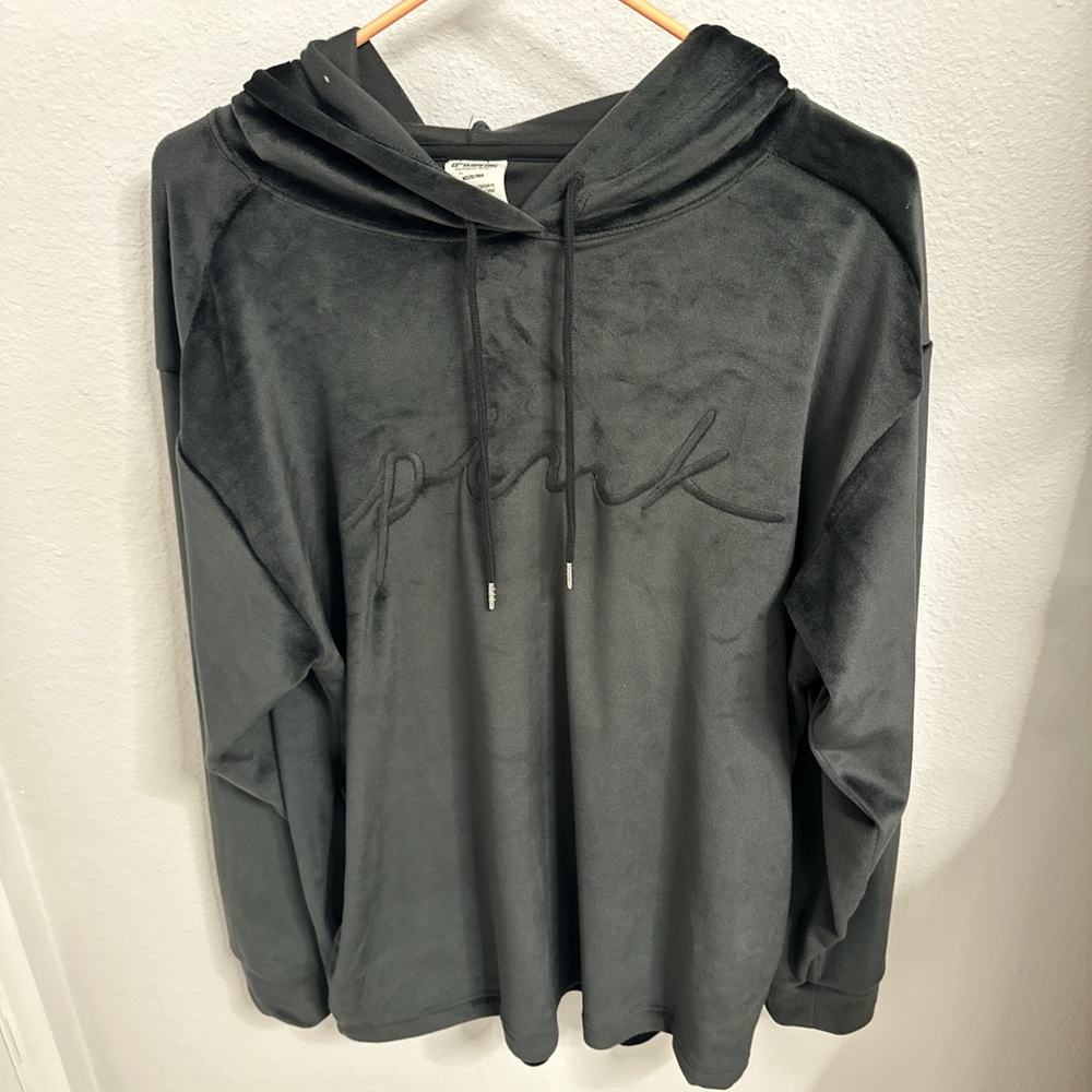 PINK Victoria's Secret Black Plush Hoodie